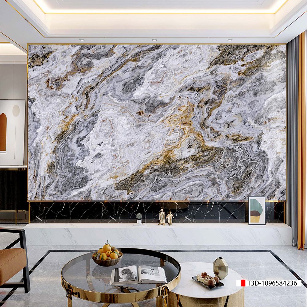 TRANH PVC ỐP TƯỜNG - VÁCH TRANG TRÍ PHÒNG KHÁCH - TRANH VÂN ĐÁ MÃ NÃO | MÃ T3D-1096584236