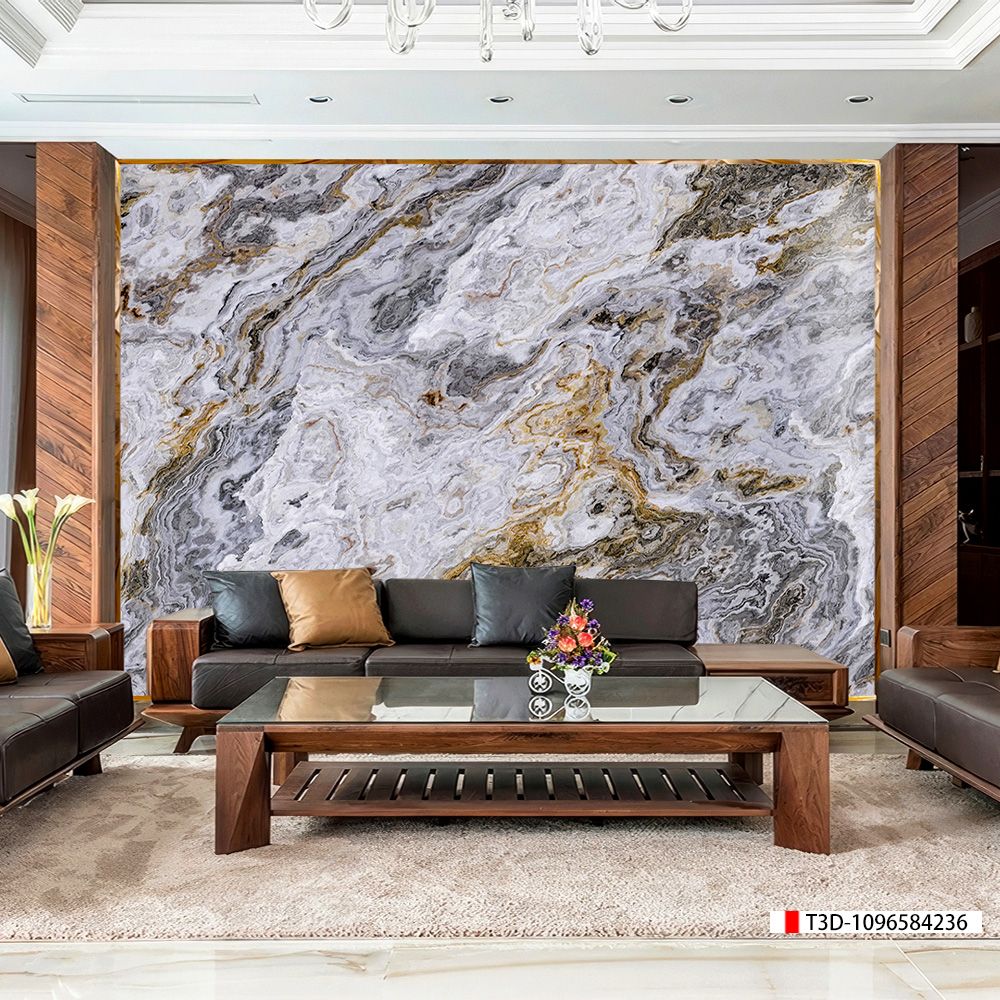 TRANH PVC ỐP TƯỜNG - VÁCH TRANG TRÍ PHÒNG KHÁCH - TRANH VÂN ĐÁ MÃ NÃO | MÃ T3D-1096584236