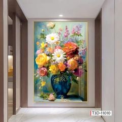 181 - TRANH TREO TƯỜNG CHIẾU NGHỈ CẦU THANG LỐI ĐI - TRANH TREO TƯỜNG HOA, BÌNH HOA 3D| T3D-11010