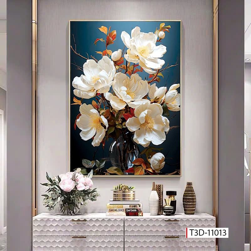 BST166 - TRANH TREO TƯỜNG HOA 3D HÀNH LANG, CẦU THANG, LỐI ĐI -TRÊN KỆ - TRANH TREO ĐƠN DỌC