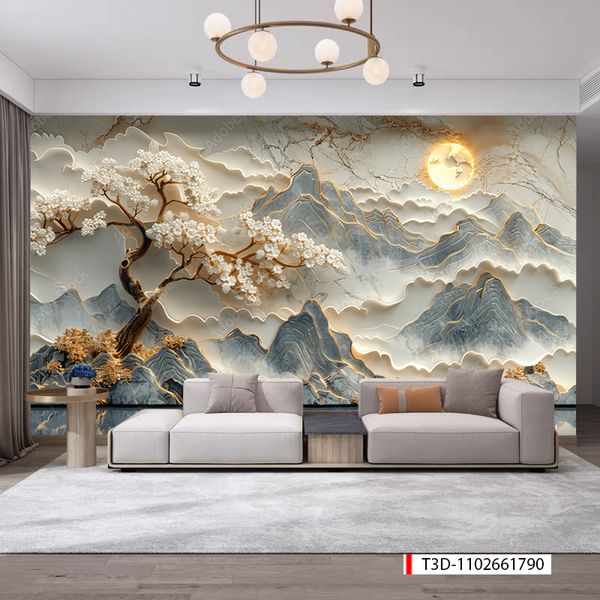 820 - TRANH DÁN TƯỜNG PHÒNG KHÁCH SAU SOFA - TRANH TRANG TRÍ - TRANH DÁN TƯỜNG TIỂU CẢNH 3D - KIỂU TRANH LIỀN KHỔ| MÃ T3D-1102661790