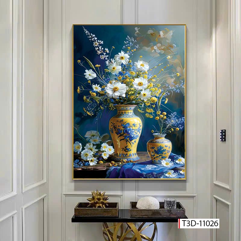 BST166 - TRANH TREO TƯỜNG HOA 3D HÀNH LANG, CẦU THANG, LỐI ĐI -TRÊN KỆ - TRANH TREO ĐƠN DỌC