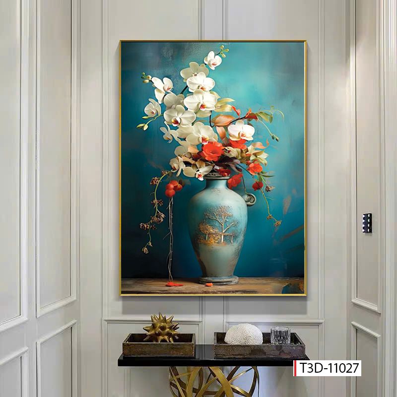 BST166 - TRANH TREO TƯỜNG HOA 3D HÀNH LANG, CẦU THANG, LỐI ĐI -TRÊN KỆ - TRANH TREO ĐƠN DỌC