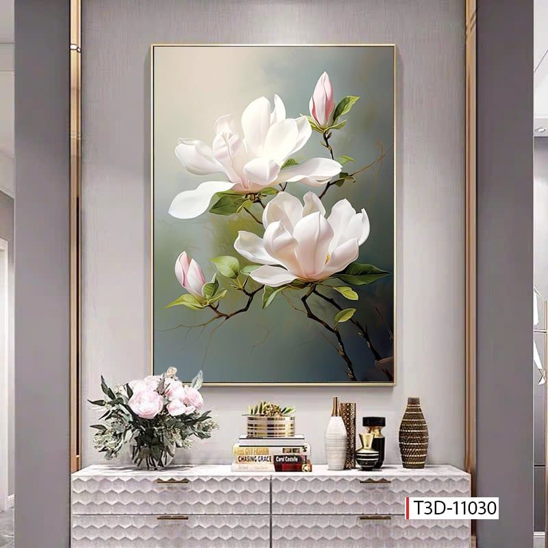 BST166 - TRANH TREO TƯỜNG HOA 3D HÀNH LANG, CẦU THANG, LỐI ĐI -TRÊN KỆ - TRANH TREO ĐƠN DỌC