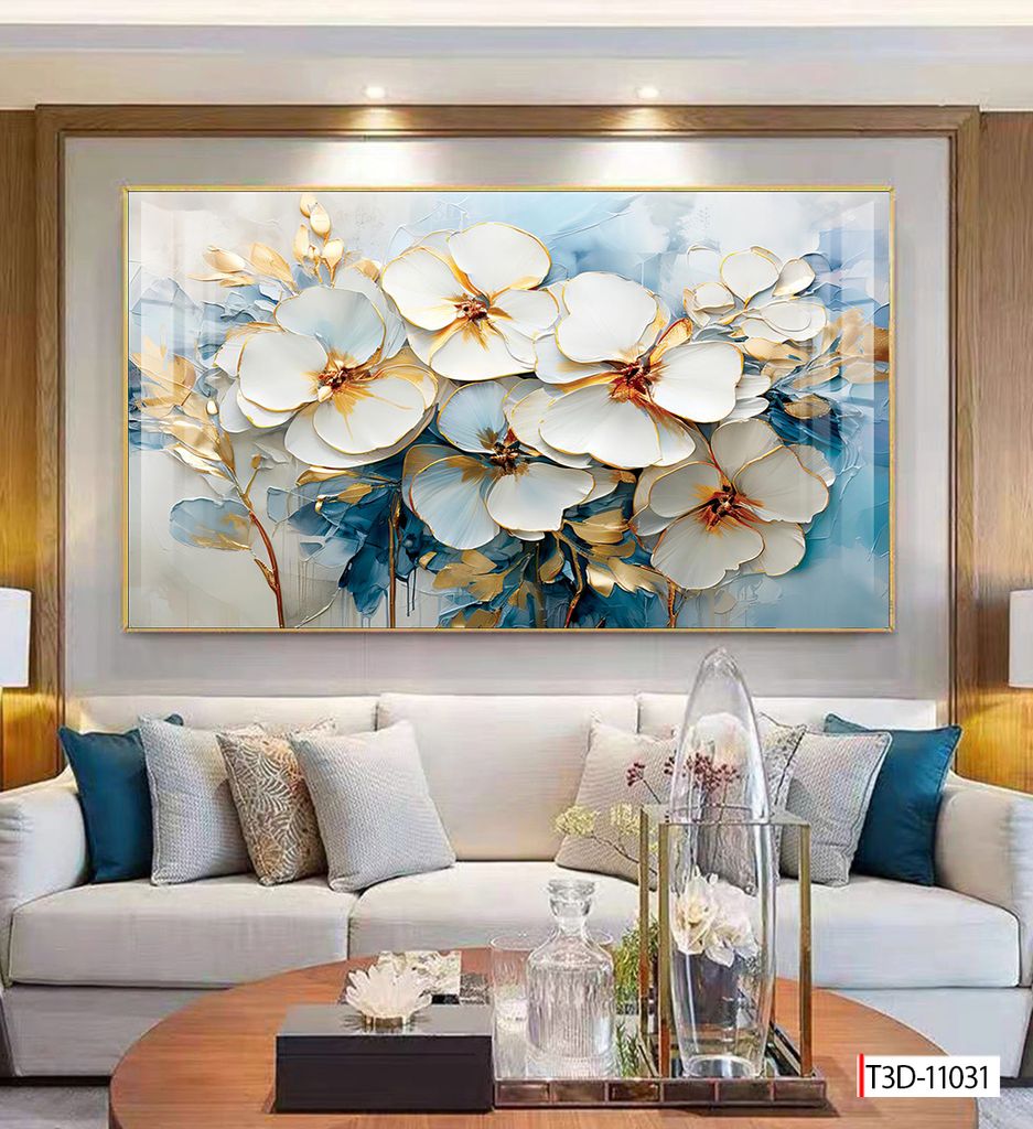BST 161 TRANH TREO BÌNH HOA 3D - PHÒNG KHÁCH, SAU SOFA, PHÒNG NGỦ - TRANH ĐƠN NGANG