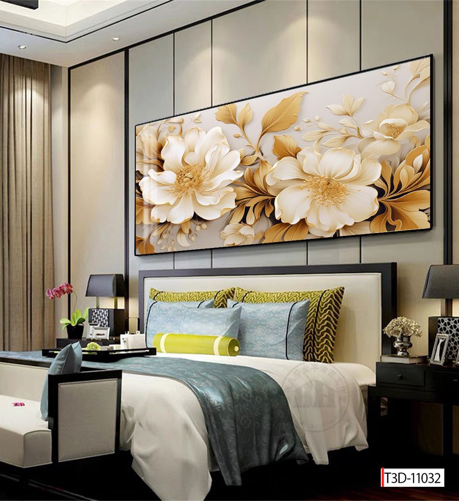 BST 161 TRANH TREO BÌNH HOA 3D - PHÒNG KHÁCH, SAU SOFA, PHÒNG NGỦ - TRANH ĐƠN NGANG