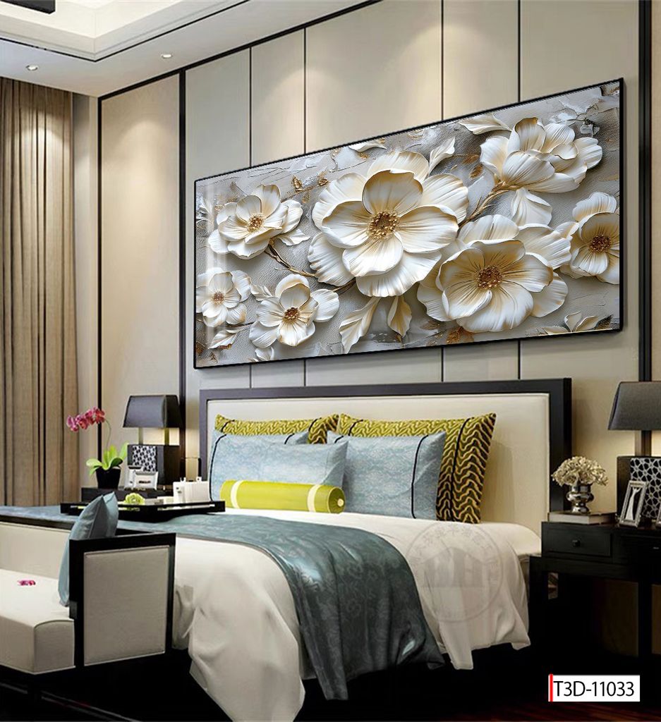 BST 161 TRANH TREO BÌNH HOA 3D - PHÒNG KHÁCH, SAU SOFA, PHÒNG NGỦ - TRANH ĐƠN NGANG