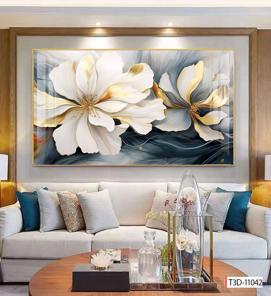 BST 161 TRANH TREO BÌNH HOA 3D - PHÒNG KHÁCH, SAU SOFA, PHÒNG NGỦ - TRANH ĐƠN NGANG