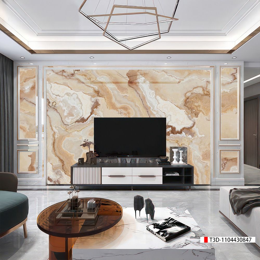 TRANH PVC ỐP TƯỜNG - TRANH VÂN ĐÁ TRẮNG - VÂN MÂY - THẠCH ANH | MÃ T3D-1104430847