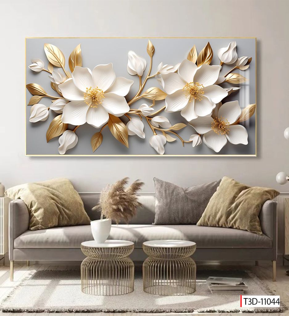 BST 161 TRANH TREO BÌNH HOA 3D - PHÒNG KHÁCH, SAU SOFA, PHÒNG NGỦ - TRANH ĐƠN NGANG