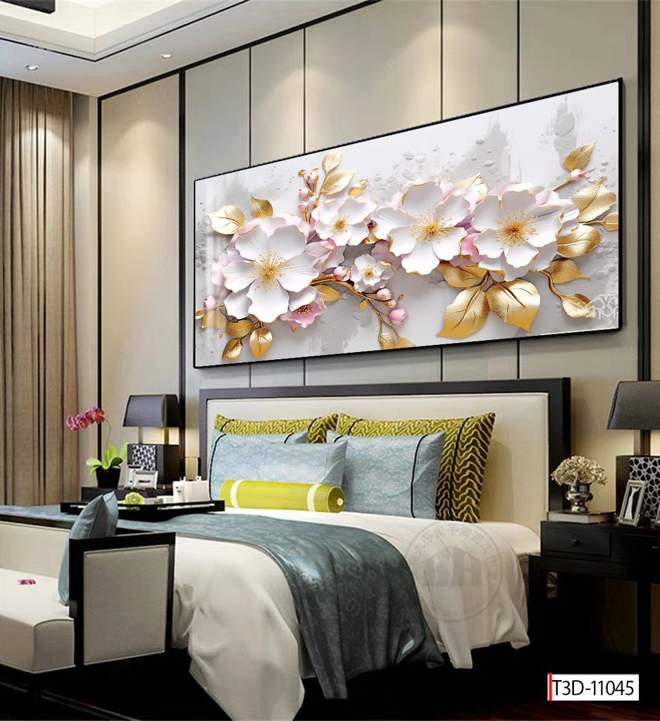 BST 161 TRANH TREO BÌNH HOA 3D - PHÒNG KHÁCH, SAU SOFA, PHÒNG NGỦ - TRANH ĐƠN NGANG