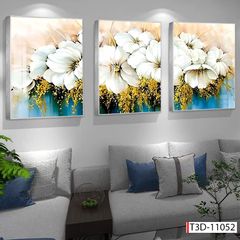 BST165 - TRANH TREO TƯỜNG PHÒNG KHÁCH - SAU SOFA - TRANH TREO 3 BỨC HOA 3D