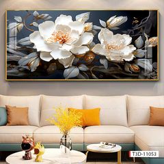 219 - TRANH TREO TƯỜNG PHÒNG KHÁCH HIỆN ĐẠI SANG TRỌNG -TRANH HOA, BÌNH HOA 3D | MÃ TRANH  T3D-11053