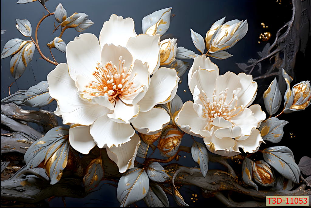 219 - TRANH TREO TƯỜNG PHÒNG KHÁCH HIỆN ĐẠI SANG TRỌNG -TRANH HOA, BÌNH HOA 3D | MÃ TRANH  T3D-11053