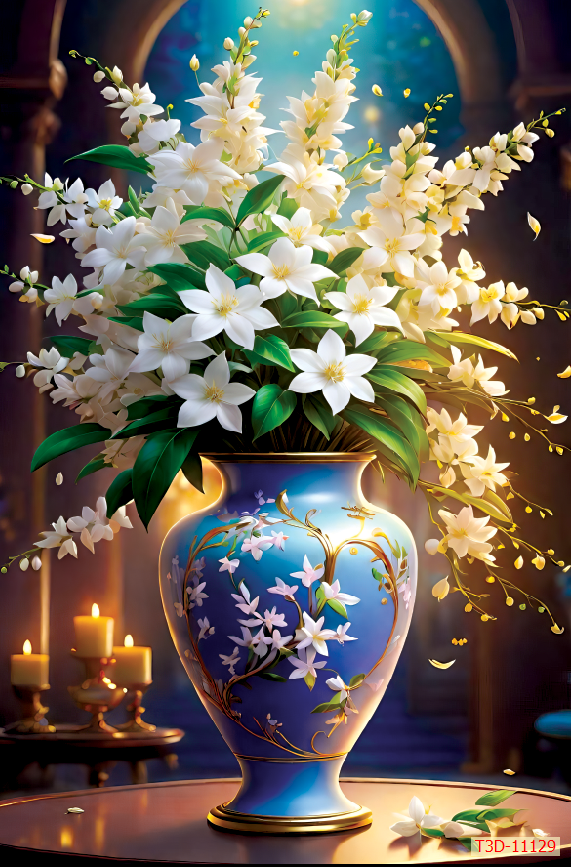 187 - TRANH TREO TƯỜNG CHIẾU NGHỈ CẦU THANG LỐI ĐI - TRANH TREO TƯỜNG HOA, BÌNH HOA 3D| T3D-11129