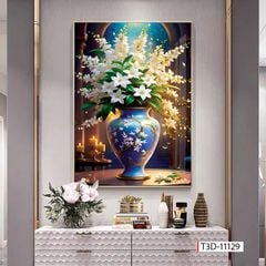 187 - TRANH TREO TƯỜNG CHIẾU NGHỈ CẦU THANG LỐI ĐI - TRANH TREO TƯỜNG HOA, BÌNH HOA 3D| T3D-11129