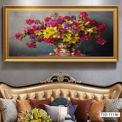 BST167 - TRANH TREO TƯỜNG PHÒNG KHÁCH - SAU SOFA - TRANH HOA 3D CỔ ĐIỂN
