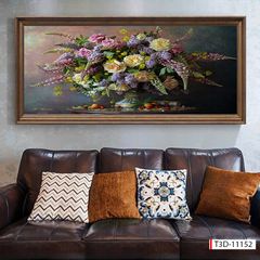 BST167 - TRANH TREO TƯỜNG PHÒNG KHÁCH - SAU SOFA - TRANH HOA 3D CỔ ĐIỂN
