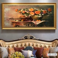 BST167 - TRANH TREO TƯỜNG PHÒNG KHÁCH - SAU SOFA - TRANH HOA 3D CỔ ĐIỂN
