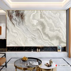 BST116 - TRANH PVC ỐP TƯỜNG - TRANG TRÍ PHÒNG KHÁCH - TRANH VÂN ĐÁ TRẮNG, VÂN MÂY - KHỔ LỚN