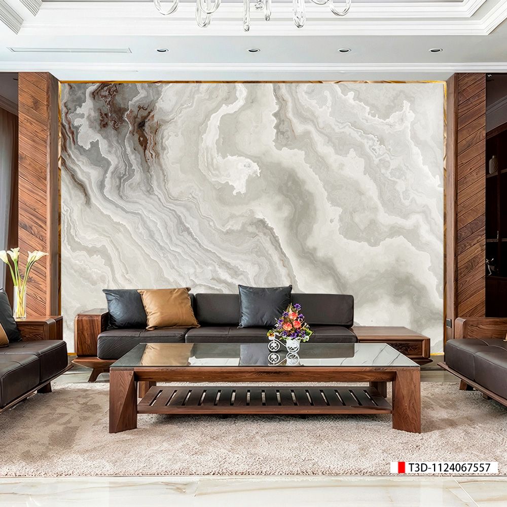 TRANH PVC ỐP TƯỜNG - VÁCH TRANG TRÍ PHÒNG KHÁCH - TRANH VÂN ĐÁ MÃ NÃO | MÃ T3D-1124067557