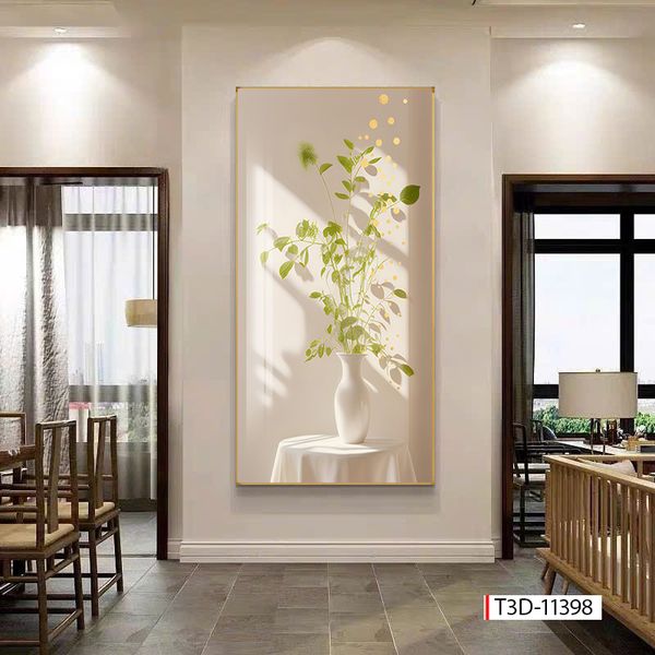 811 - TRANH TREO HÀNH LANG LỐI ĐI - TRANH TRANG TRÍ - TRANH TREO TƯỜNG HOA - BÌNH HOA - KIỂU TRANH ĐƠN DỌC | MÃ T3D-11398