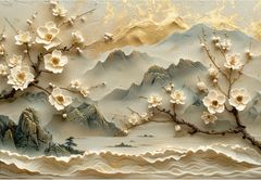 822 - TRANH DÁN TƯỜNG PHÒNG KHÁCH SAU SOFA - TRANH TRANG TRÍ - TRANH DÁN TƯỜNG TIỂU CẢNH 3D - KIỂU TRANH LIỀN KHỔ| MÃ T3D-1139939100