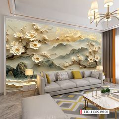 822 - TRANH DÁN TƯỜNG PHÒNG KHÁCH SAU SOFA - TRANH TRANG TRÍ - TRANH DÁN TƯỜNG TIỂU CẢNH 3D - KIỂU TRANH LIỀN KHỔ| MÃ T3D-1139939100