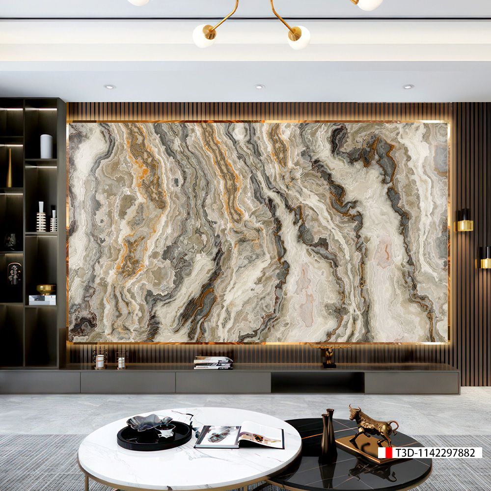 TRANH PVC ỐP TƯỜNG - VÁCH TRANG TRÍ PHÒNG KHÁCH - TRANH VÂN ĐÁ MÃ NÃO | MÃ T3D-1142297882