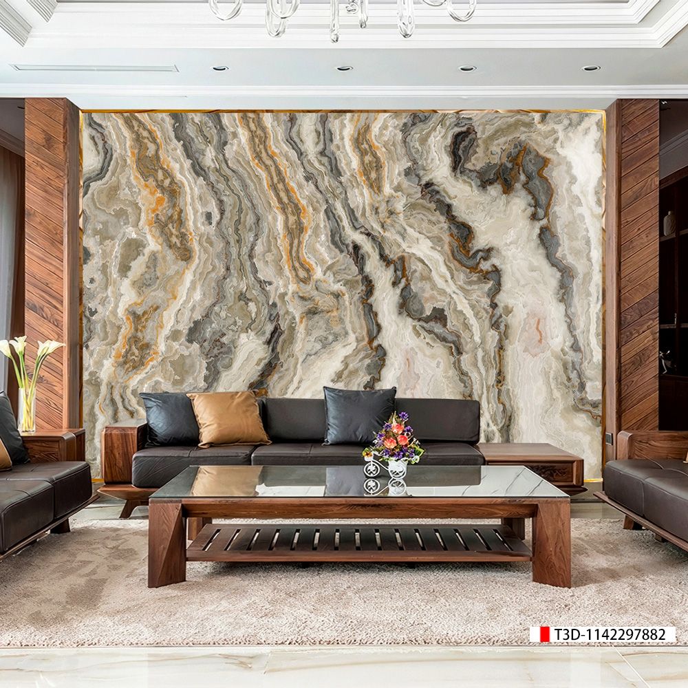 TRANH PVC ỐP TƯỜNG - VÁCH TRANG TRÍ PHÒNG KHÁCH - TRANH VÂN ĐÁ MÃ NÃO | MÃ T3D-1142297882