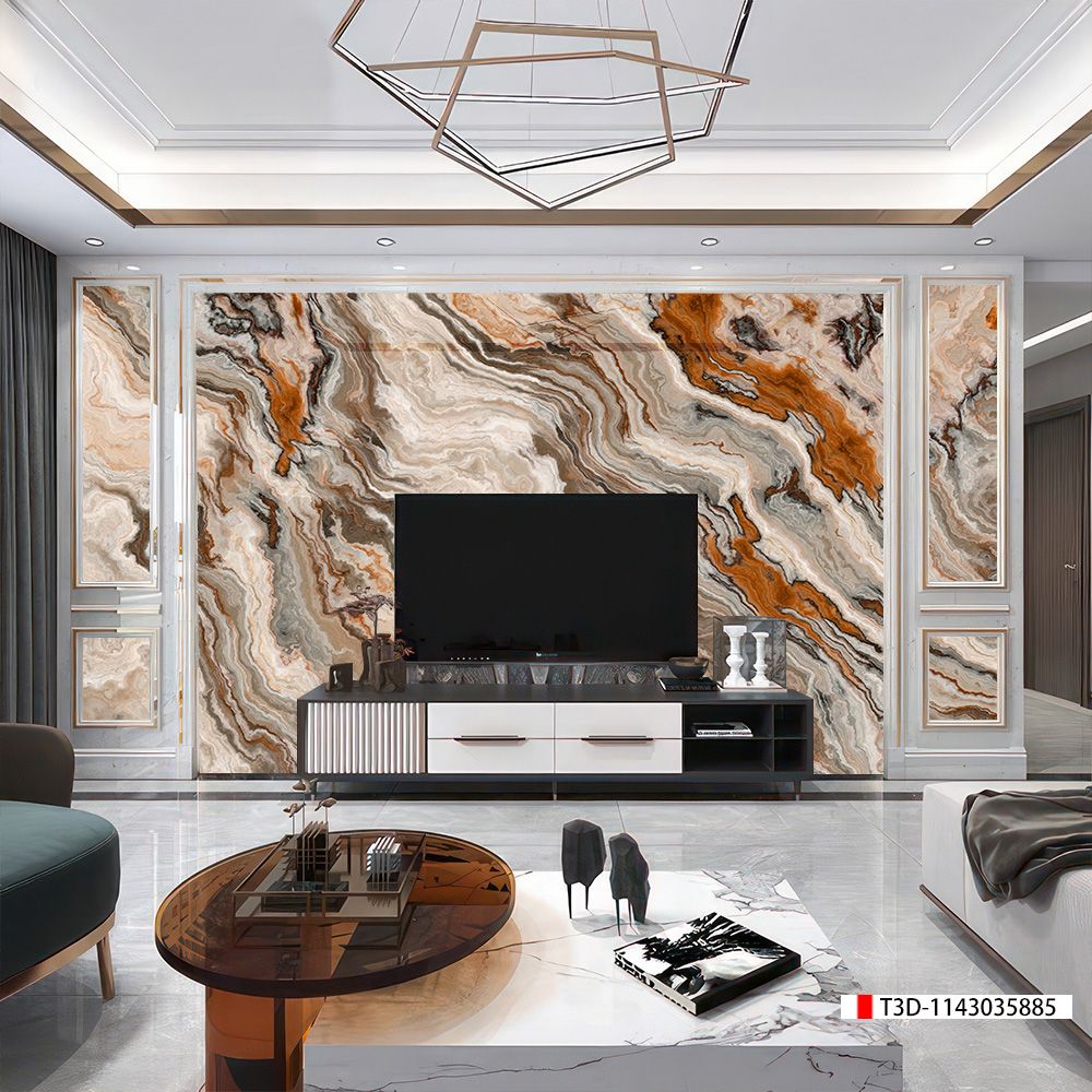 TRANH PVC ỐP TƯỜNG - VÁCH TRANG TRÍ PHÒNG KHÁCH - TRANH VÂN ĐÁ MÃ NÃO | MÃ T3D-1143035885