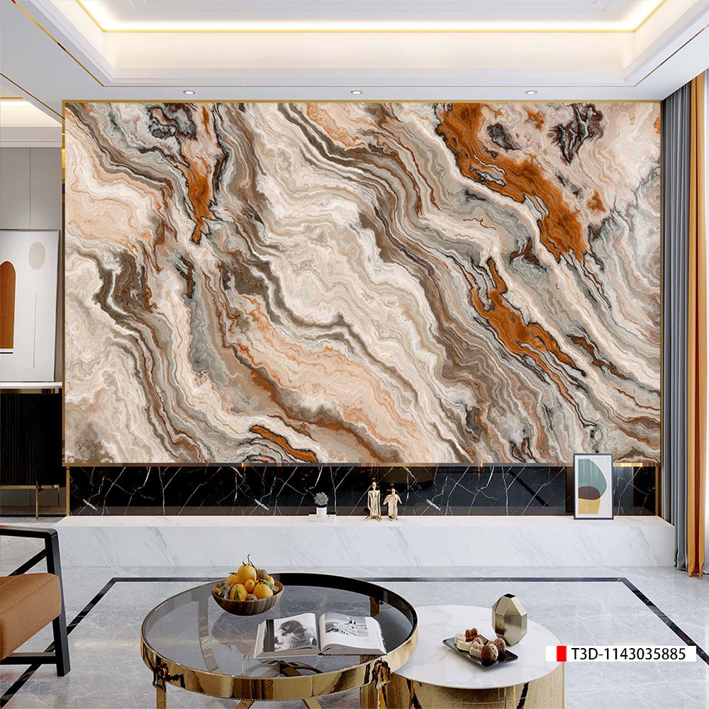 TRANH PVC ỐP TƯỜNG - VÁCH TRANG TRÍ PHÒNG KHÁCH - TRANH VÂN ĐÁ MÃ NÃO | MÃ T3D-1143035885