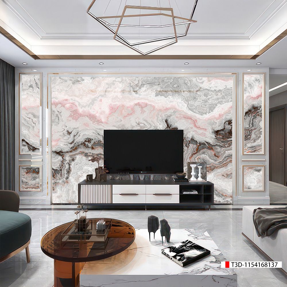 TRANH PVC ỐP TƯỜNG - TRANH VÂN ĐÁ TRẮNG - VÂN MÂY - THẠCH ANH | MÃ T3D-1154168137