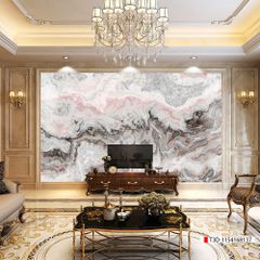 BST116 - TRANH PVC ỐP TƯỜNG - TRANG TRÍ PHÒNG KHÁCH - TRANH VÂN ĐÁ TRẮNG, VÂN MÂY - KHỔ LỚN