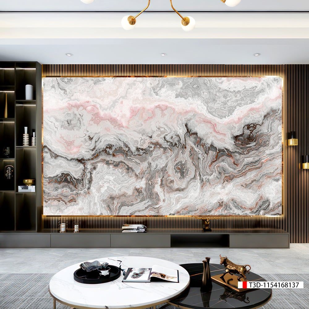 TRANH PVC ỐP TƯỜNG - TRANH VÂN ĐÁ TRẮNG - VÂN MÂY - THẠCH ANH | MÃ T3D-1154168137