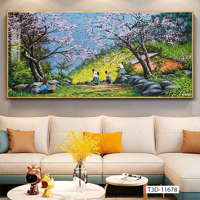 BST171 - TRANH TREO TƯỜNG PHÒNG KHÁCH SAU SOFA - TRANH TREO TƯỜNG PHONG CẢNH THIÊN NHIÊN.