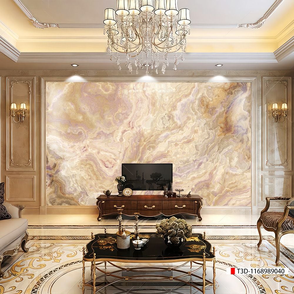 TRANH PVC ỐP TƯỜNG - VÁCH TRANG TRÍ PHÒNG KHÁCH - TRANH VÂN ĐÁ MÃ NÃO | MÃ T3D-1168989040