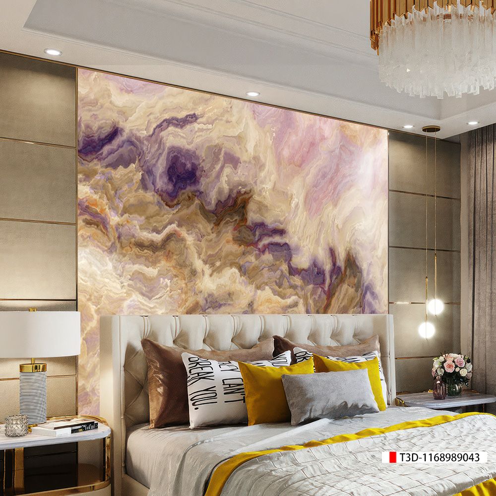 TRANH PVC ỐP TƯỜNG - VÁCH TRANG TRÍ PHÒNG KHÁCH - TRANH VÂN ĐÁ MÃ NÃO | MÃ T3D-1168989043