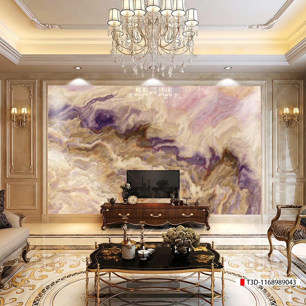 TRANH PVC ỐP TƯỜNG - VÁCH TRANG TRÍ PHÒNG KHÁCH - TRANH VÂN ĐÁ MÃ NÃO | MÃ T3D-1168989043