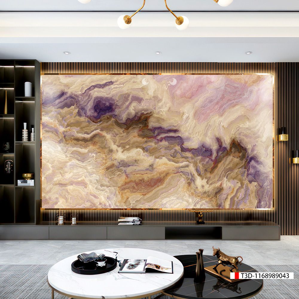 TRANH PVC ỐP TƯỜNG - VÁCH TRANG TRÍ PHÒNG KHÁCH - TRANH VÂN ĐÁ MÃ NÃO | MÃ T3D-1168989043