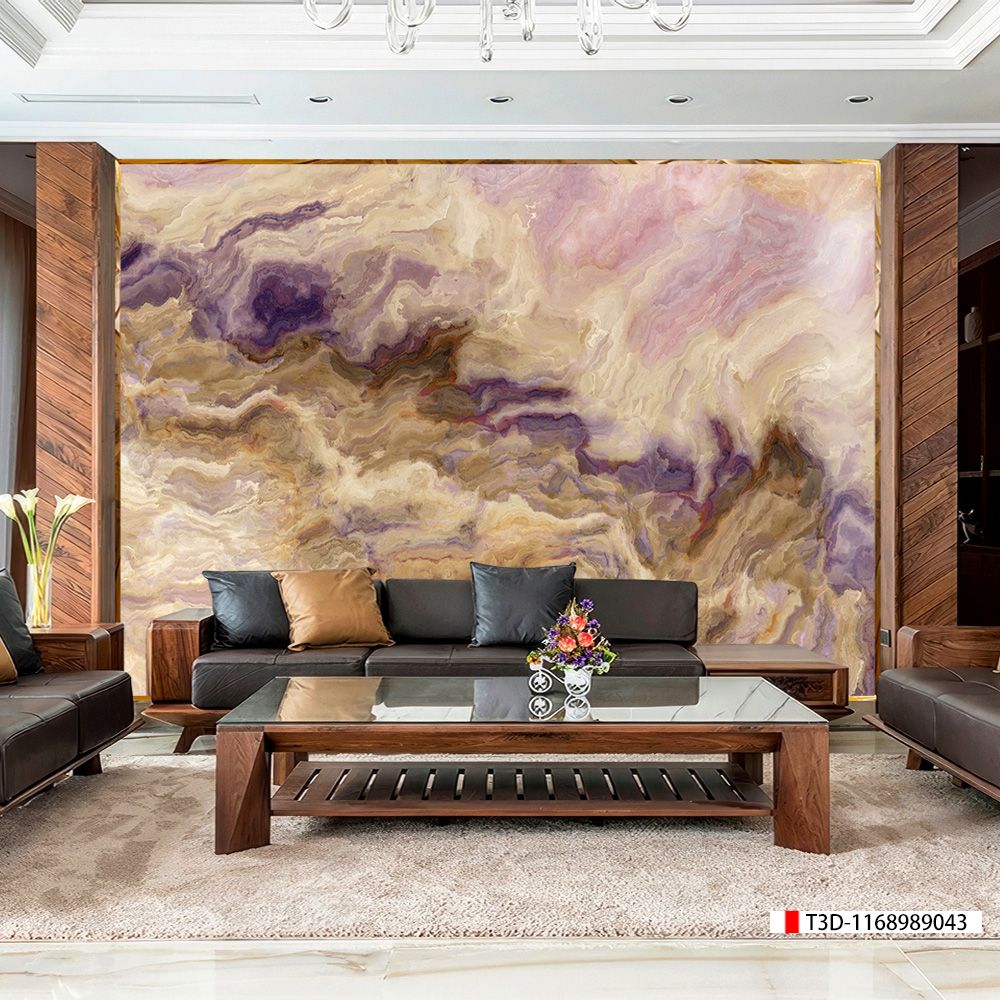 TRANH PVC ỐP TƯỜNG - VÁCH TRANG TRÍ PHÒNG KHÁCH - TRANH VÂN ĐÁ MÃ NÃO | MÃ T3D-1168989043