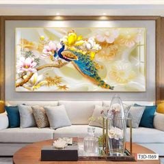 BST80 - TRANH TREO TƯỜNG - TRANH CÔNG RỒNG PHƯỢNG HỔ - TRANG TRÍ PHÒNG KHÁCH, SAU SOFA - TRANH NGANG