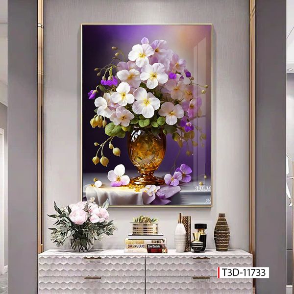 188 - TRANH TREO TƯỜNG CHIẾU NGHỈ CẦU THANG LỐI ĐI - TRANH TREO TƯỜNG HOA, BÌNH HOA 3D| T3D-11733