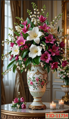 189 - TRANH TREO TƯỜNG CHIẾU NGHỈ CẦU THANG LỐI ĐI - TRANH TREO TƯỜNG HOA, BÌNH HOA 3D| T3D-11734