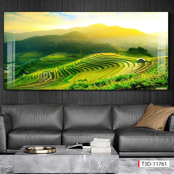 199 - TRANH TREO TƯỜNG PHÒNG KHÁCH, SAU SOFA - TRANH TREO PHONG CẢNH ĐỒNG QUÊ | T3D-11761