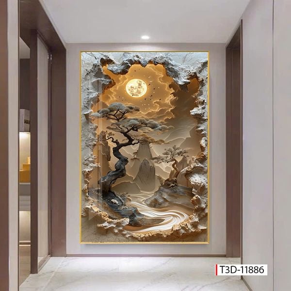 272 - TRANH TREO TƯỜNG CHIẾU NGHỈ CẦU THANG LỐI ĐI - TRANH TREO PHONG CẢNH SÔNG - NÚI - BIỂN| MÃ T3D-11886