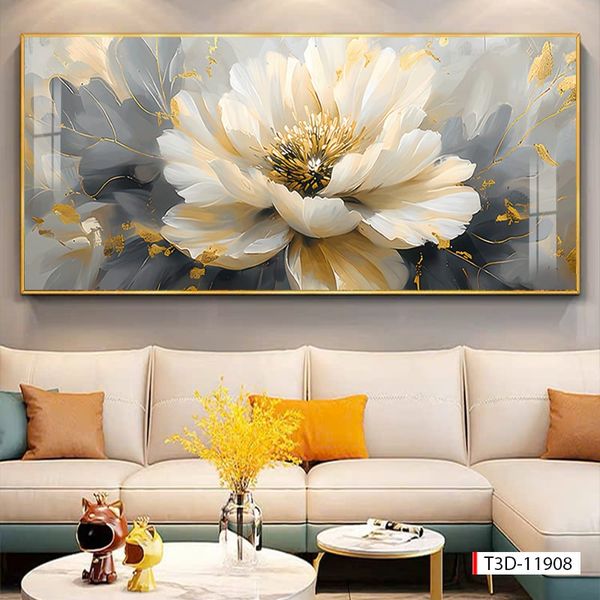 312 - TRANH TREO TƯỜNG PHÒNG KHÁCH HIỆN ĐẠI SANG TRỌNG -TRANH HOA, BÌNH HOA 3D | MÃ TRANH  T3D-11908