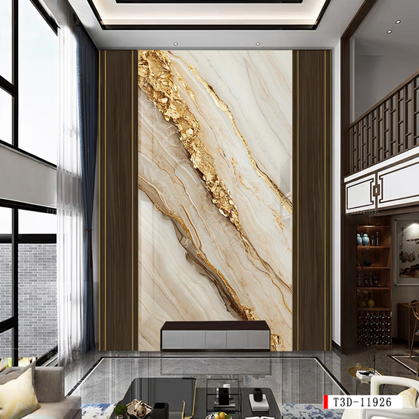 277 - TẤM ỐP VÂN ĐÁ THÔNG TẦNG - VÂN ĐÁ DUPLEX - TẤM ỐP PVC PHÒNG KHÁCH |  MÃ TRANH T3D-11926