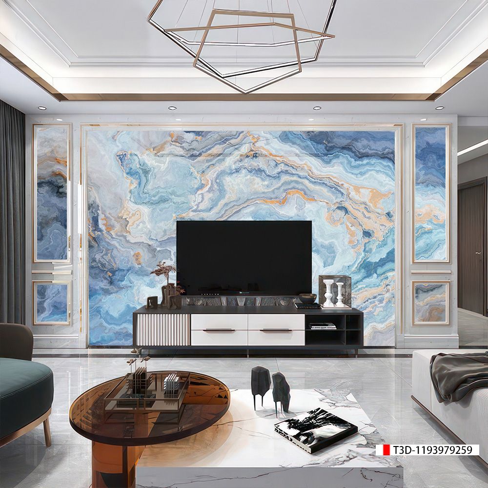 TRANH PVC ỐP TƯỜNG - VÁCH TRANG TRÍ PHÒNG KHÁCH - TRANH VÂN ĐÁ MÃ NÃO | MÃ T3D-1193979259