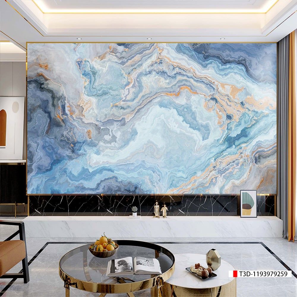 TRANH PVC ỐP TƯỜNG - VÁCH TRANG TRÍ PHÒNG KHÁCH - TRANH VÂN ĐÁ MÃ NÃO | MÃ T3D-1193979259